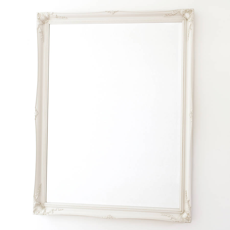 simple classic french ivory mirror by decorative mirrors online