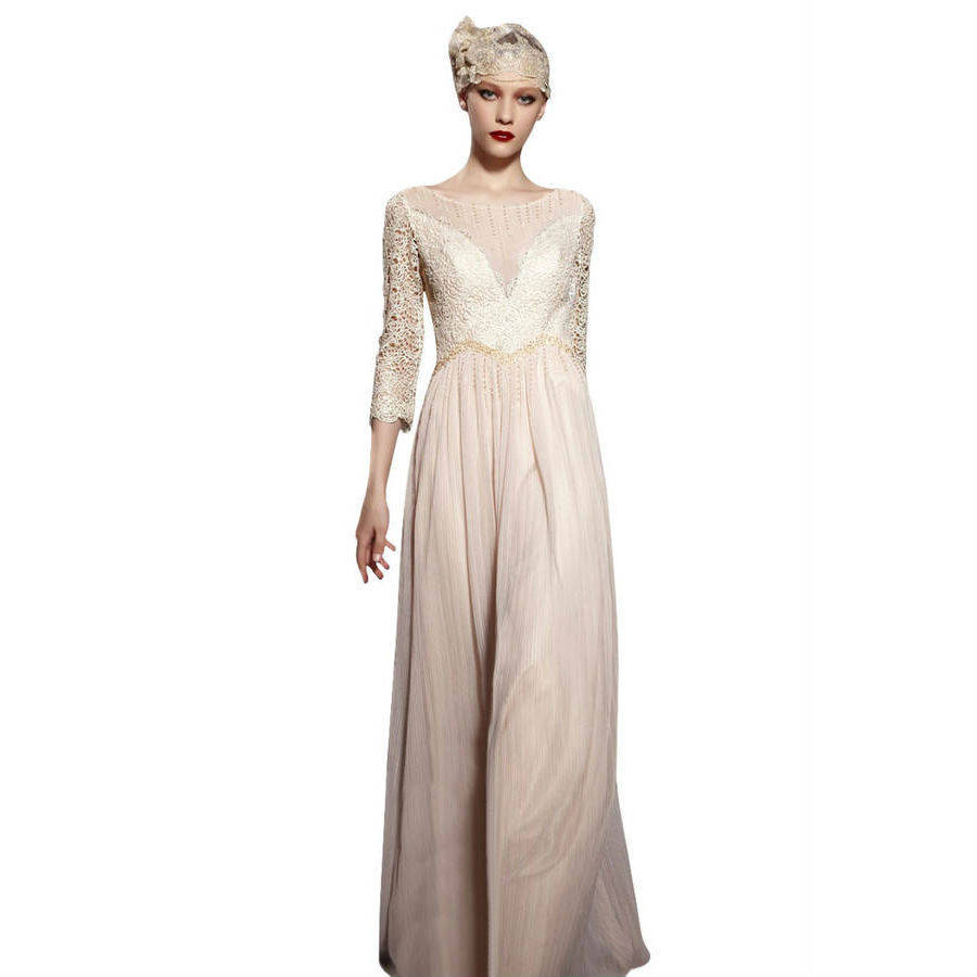 cream long gown