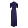 1940s Style Maxi Dress In French Navy Crepe, thumbnail 1 of 3
