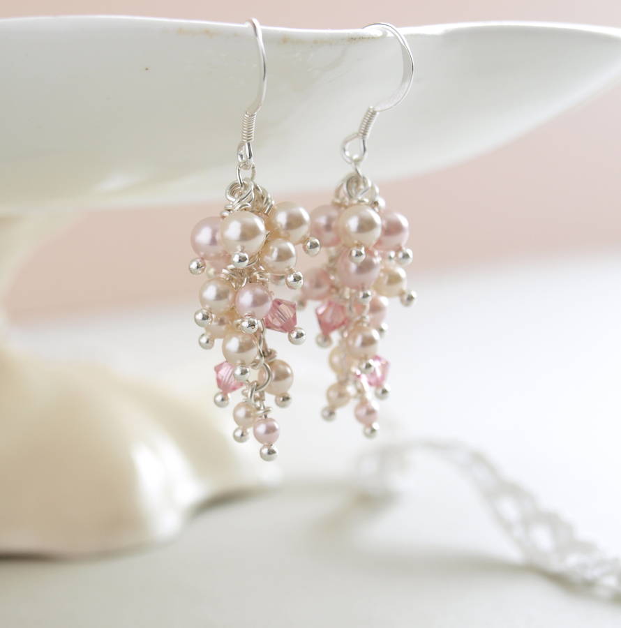 Blush Pink Cascade Earrings By Jewellery Made By Me