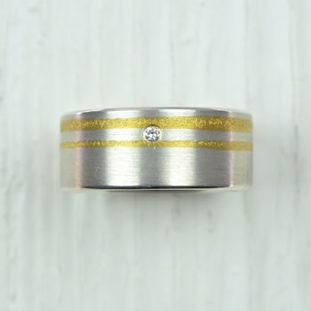 Silver And Finegold Diamond Ring, 2 of 4