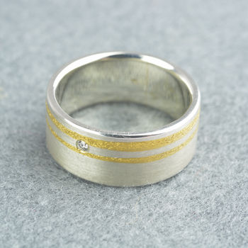 Silver And Finegold Diamond Ring, 3 of 4