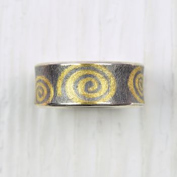Oxidised Silver And Finegold Ring, 2 of 4