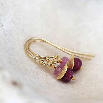 Ruby And Sapphire Earrings In Gold, 8 of 9