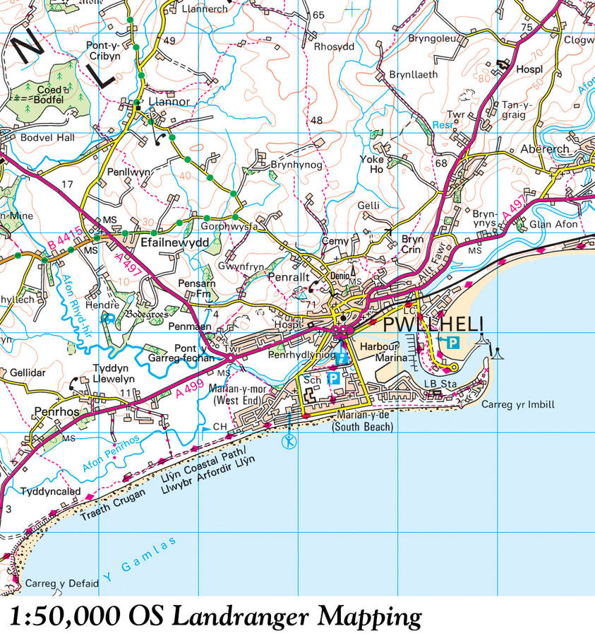 Postcode Centred Map Canvas Ordnance Survey Landranger By Love Maps On ...