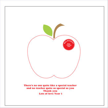 Personalised Thank You Teacher Button Apple, 5 of 9