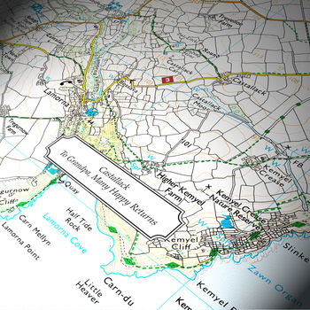 Postcode Centred Map Canvas Ordnance Survey Explorer, 4 of 4