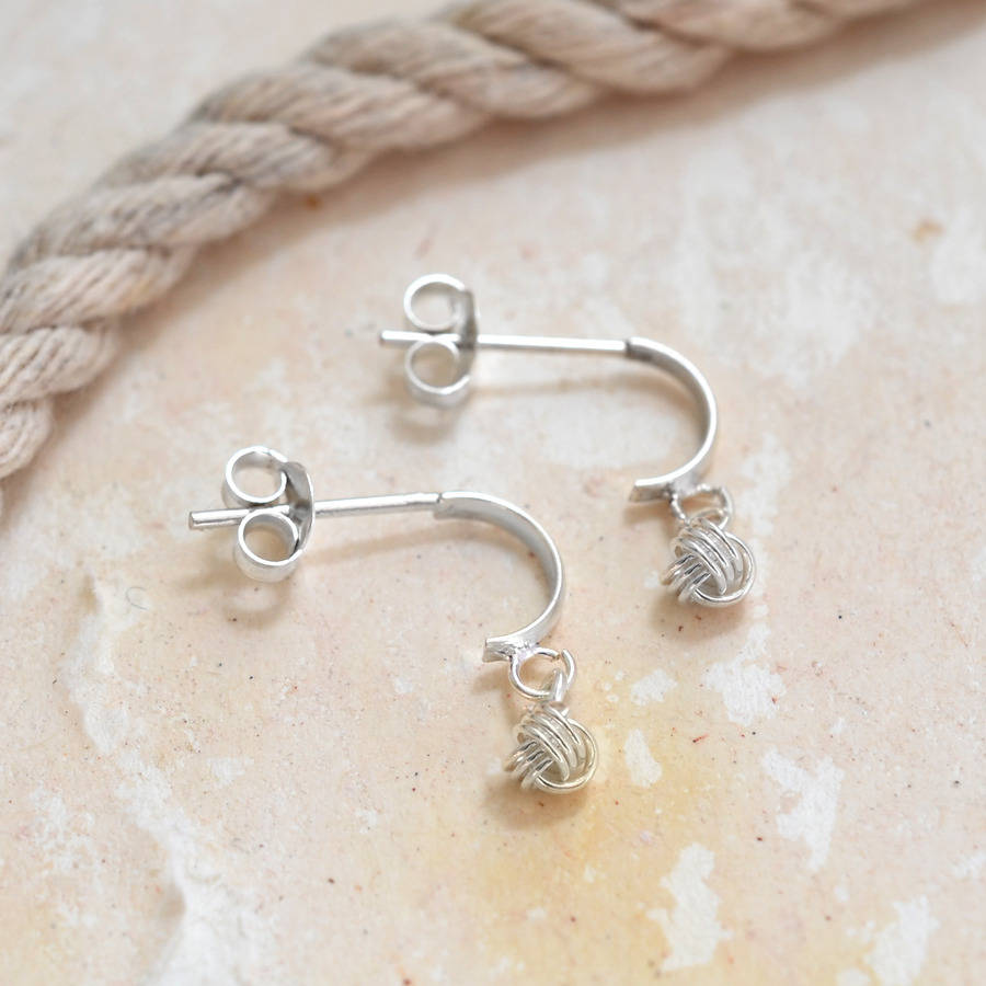 sterling silver knot hoop stud earrings by martha jackson sterling ...