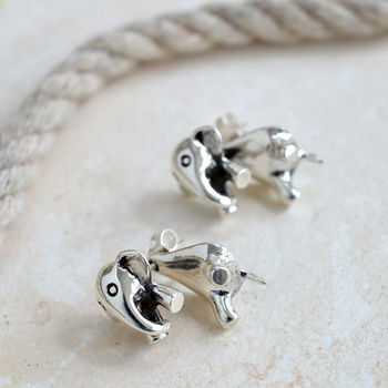Sterling Silver Elephant Two Way Studs, 3 of 4