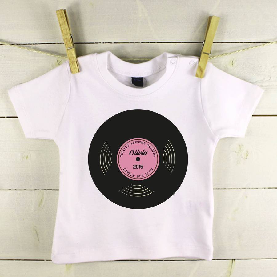 'Totally Awesome Records' Personalised Baby T Shirt By Lovetree Design