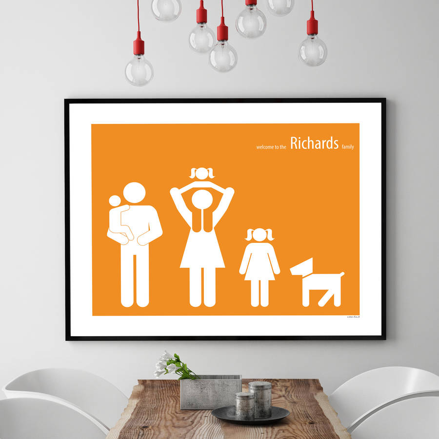 personalised family poster by a piece of | notonthehighstreet.com