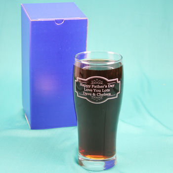 Personalised Pint Glass 'Modern Design' In Box, 3 of 4