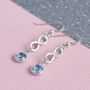 Sterling Silver Infinity Birthstone Earrings, thumbnail 9 of 12