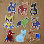 Frenchie Super Heroes Sticker Pack, thumbnail 1 of 7