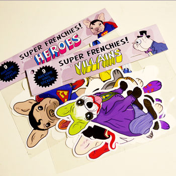 Frenchie Super Heroes Sticker Pack, 6 of 7