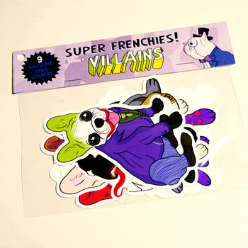 Frenchie Super Villains Sticker Pack, 4 of 6