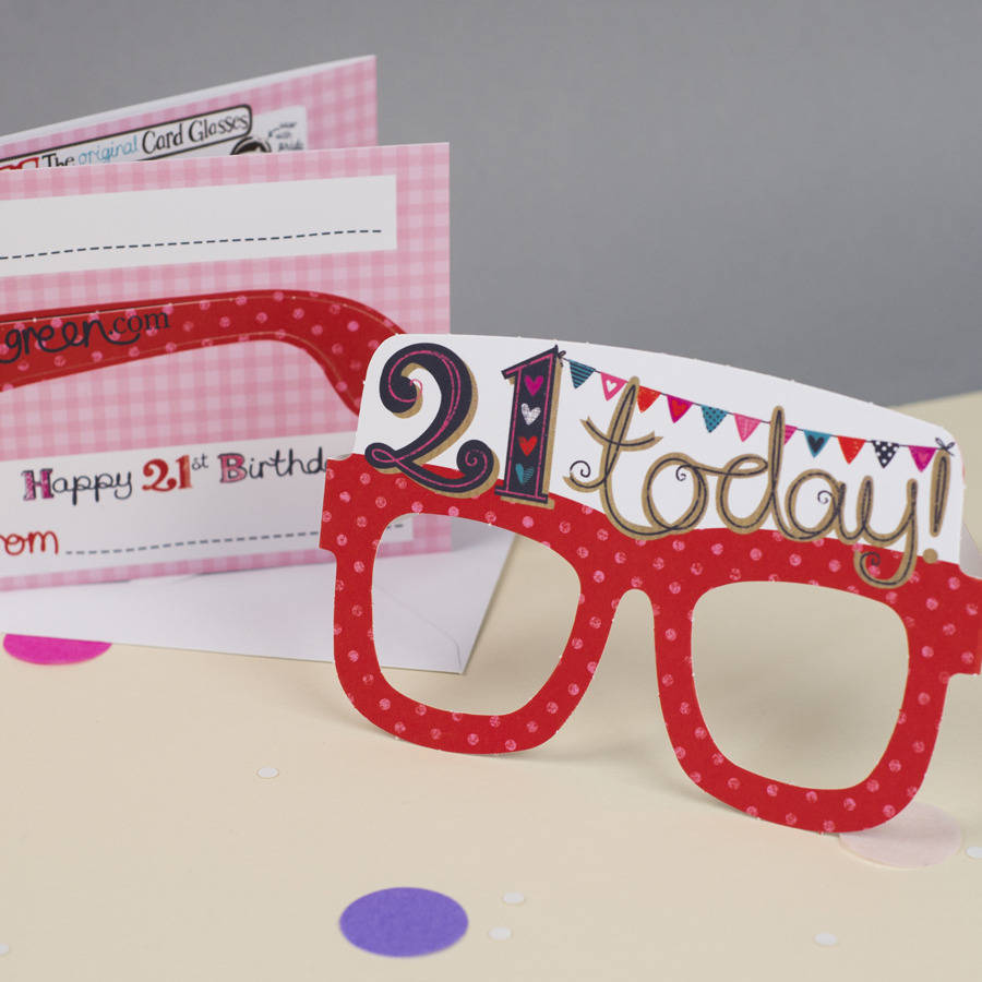 Image of 21st Birthday Card Glasses For Her