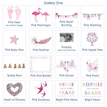 Personalised Illustrated Birth Announcement Cards, 4 of 9