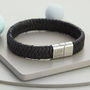 Men's Personalised Message Leather Bracelet, thumbnail 2 of 12