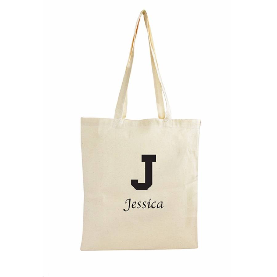 Personalised Trendy Black Initial Cotton Bag By Sassy Bloom As seen on ...