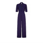 1940s Style Jumpsuit In French Navy Crepe, thumbnail 2 of 5
