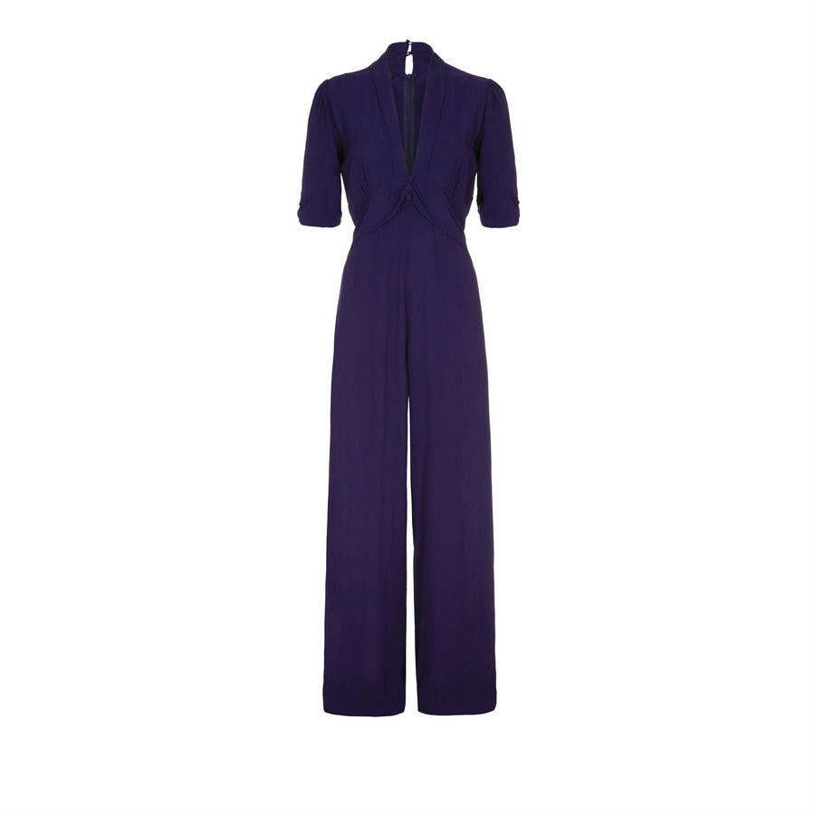 1940s Style Jumpsuit In French Navy Crepe By Nancy Mac ...