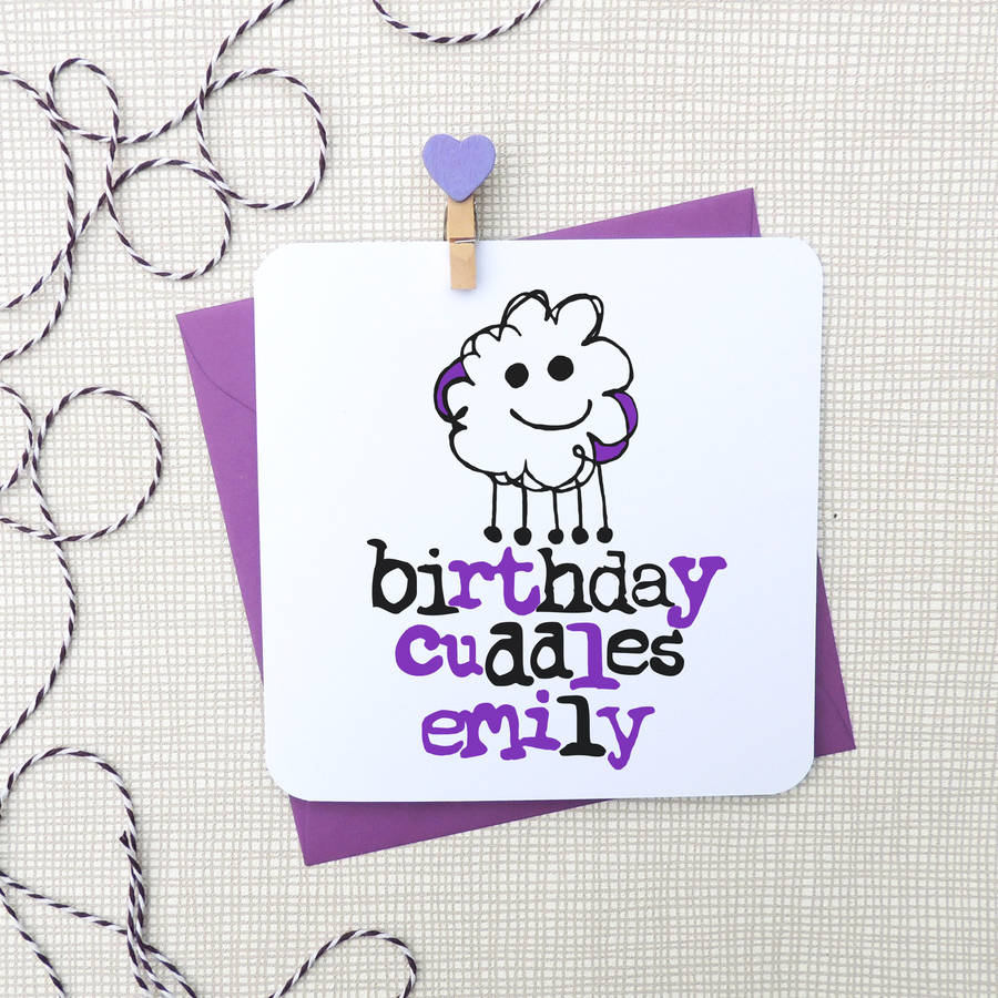 Birthday Cuddles Personalised Card By Parsy Card Co