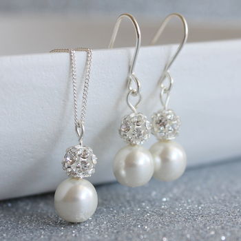Pearl And Glitterball Necklace And Earring Set, 6 of 9