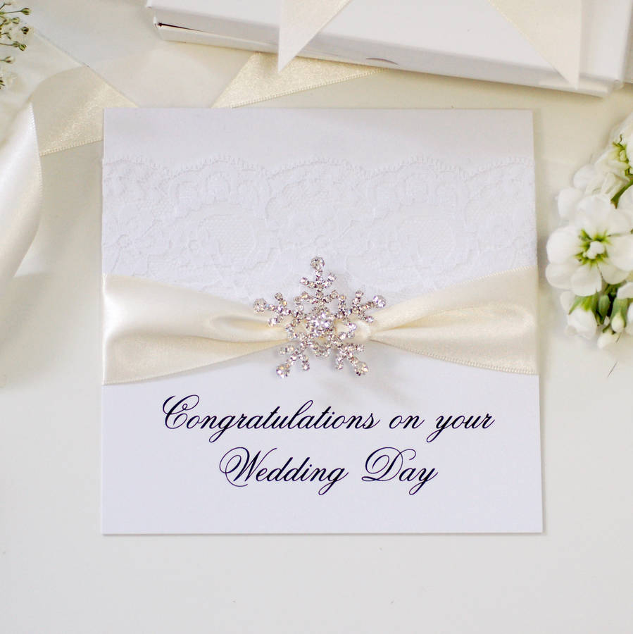 Personalised Snowflake Wedding Congratulations Card By The Luxe Co | notonthehighstreet.com