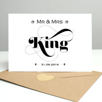 Personalised Wedding Card With Diamantes, 6 of 9