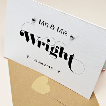 Personalised Wedding Card With Diamantes, 4 of 9