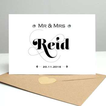 Personalised Wedding Card With Diamantes, 8 of 9