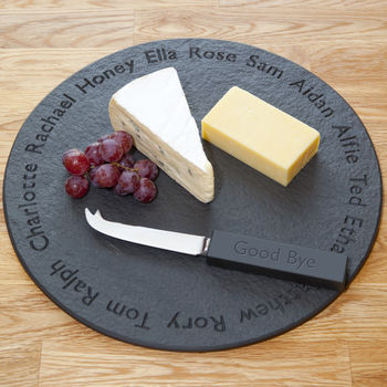 Personalised Slate Round Serving Board, 4 of 9