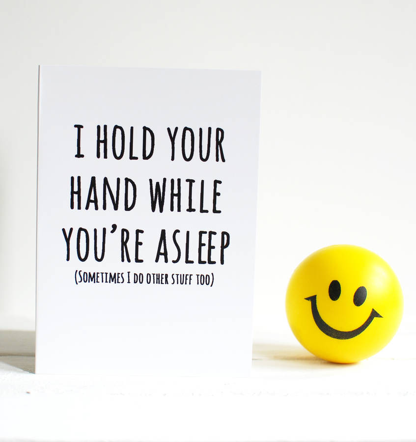 Naughty Greetings Card I Hold Your Hand By Prints Of Heart 6136