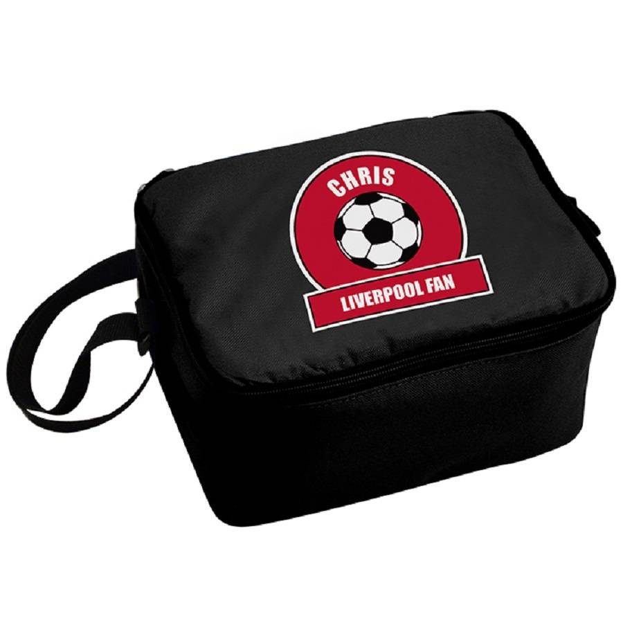 Personalised Red Football Fan Lunch Bag By Bella Personalised Gifts ...