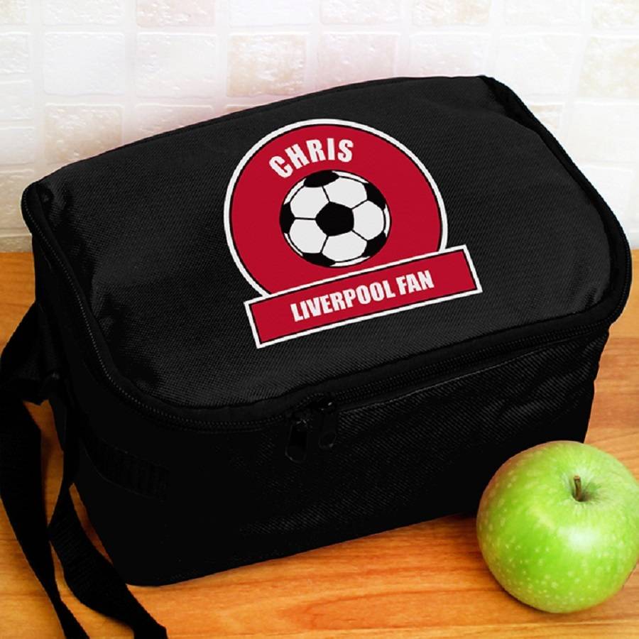 Personalised Red Football Fan Lunch Bag By Sassy Bloom As seen on TV ...