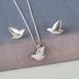 Sterling Silver Dove Pendant And Earrings Set, thumbnail 2 of 8
