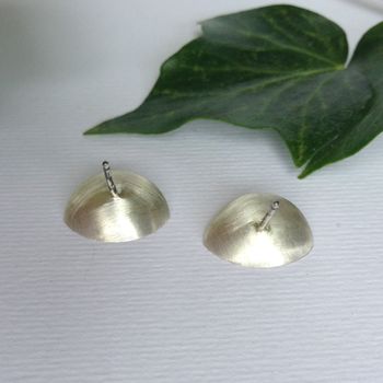Sterling Silver Oxidised Ellipse Stud Earrings, 7 of 7