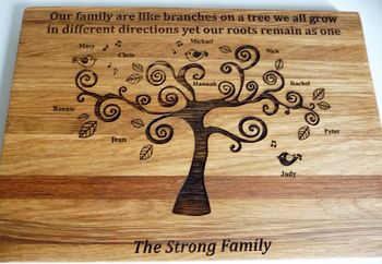 Personalised Family Tree Oak Board, 4 of 8