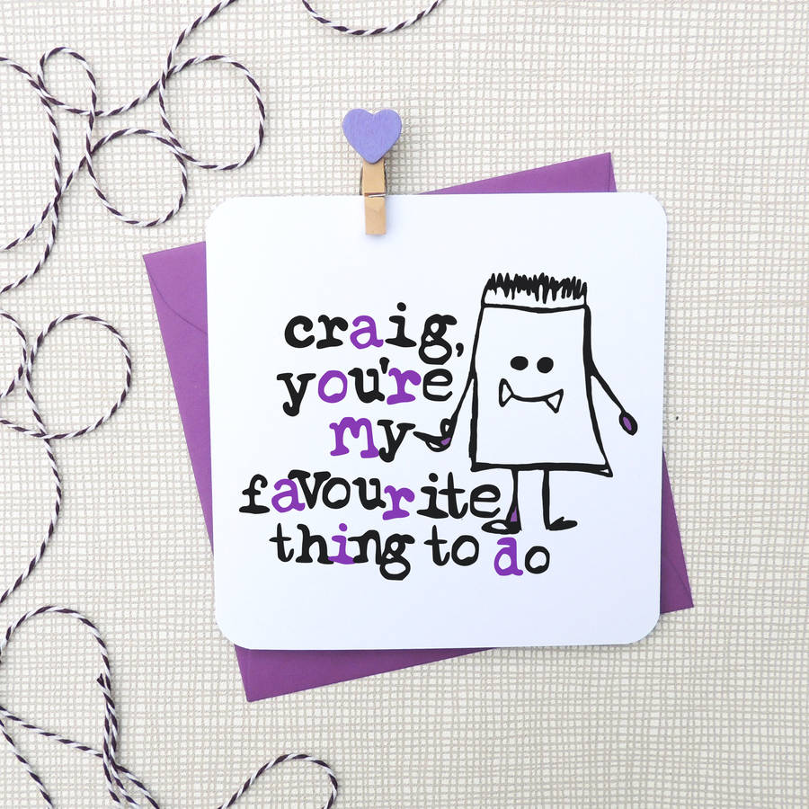 'you're my favourite thing to do' funny card by parsy card co ...