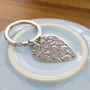 Personalised Hammered Effect Silver Plectrum Keyring, thumbnail 1 of 7