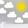 Children's Sun And Clouds Wall Sticker, thumbnail 1 of 8
