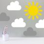 Children's Sun And Clouds Wall Sticker, thumbnail 4 of 8