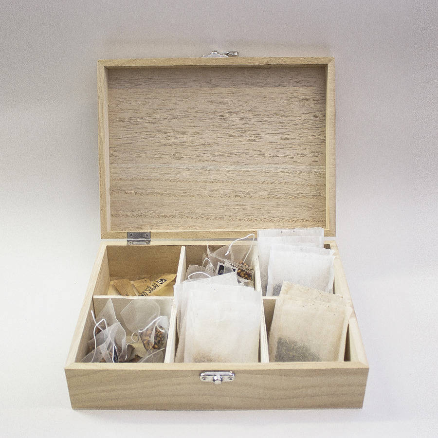 customisable wooden tea box by timbergram