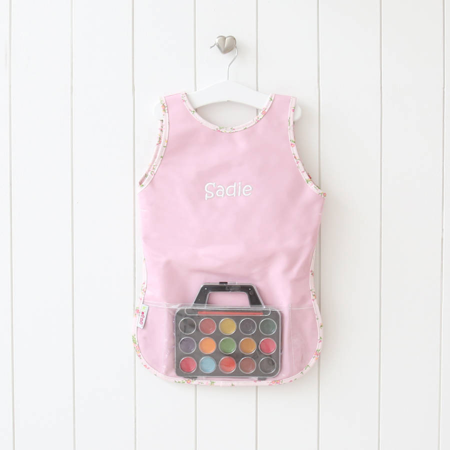 personalised pink painting apron by my 1st years