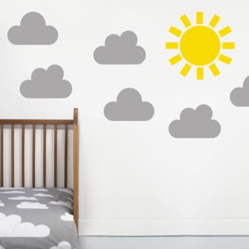 Children's Sun And Clouds Wall Sticker, 3 of 8