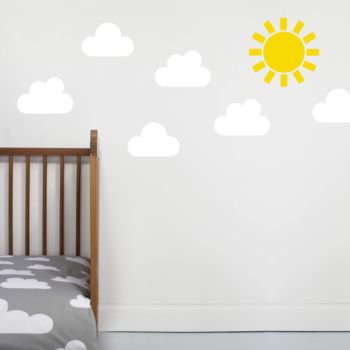 Children's Sun And Clouds Wall Sticker, 5 of 8