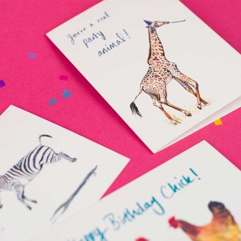 'You're A Real Party Animal!' Giraffe Birthday Card, 2 of 3