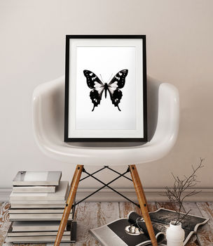 Black And White Butterfly Print, 3 of 7