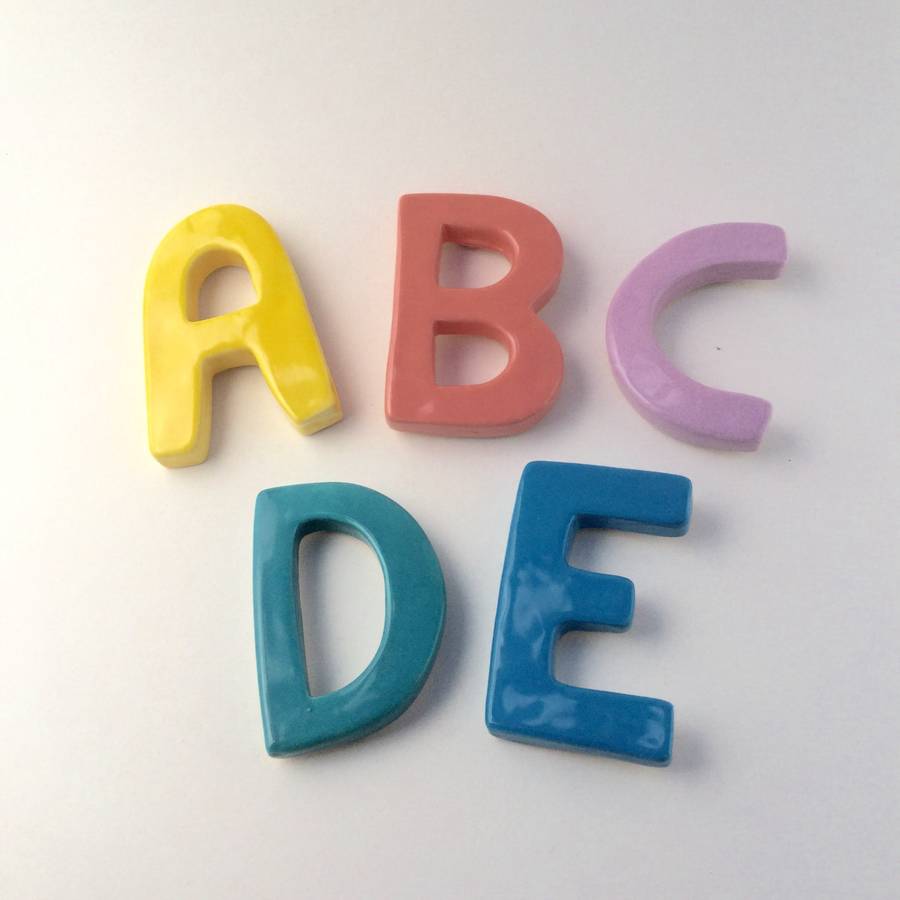 ceramic letter fridge magnets by kate charlton ceramics ...